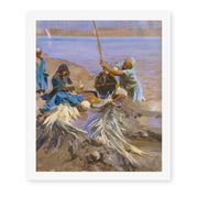 John Singer Sargent's 'Egyptians Raising Water from the Nile' painting reproduced as a rolled canvas print