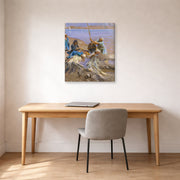 Gallery-wrapped canvas print of John Singer Sargent's Egyptians Raising Water from the Nile displayed on a wall in an office