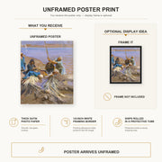 John Singer Sargent - Egyptians Raising Water from the Nile poster print size comparison and framing display infographic