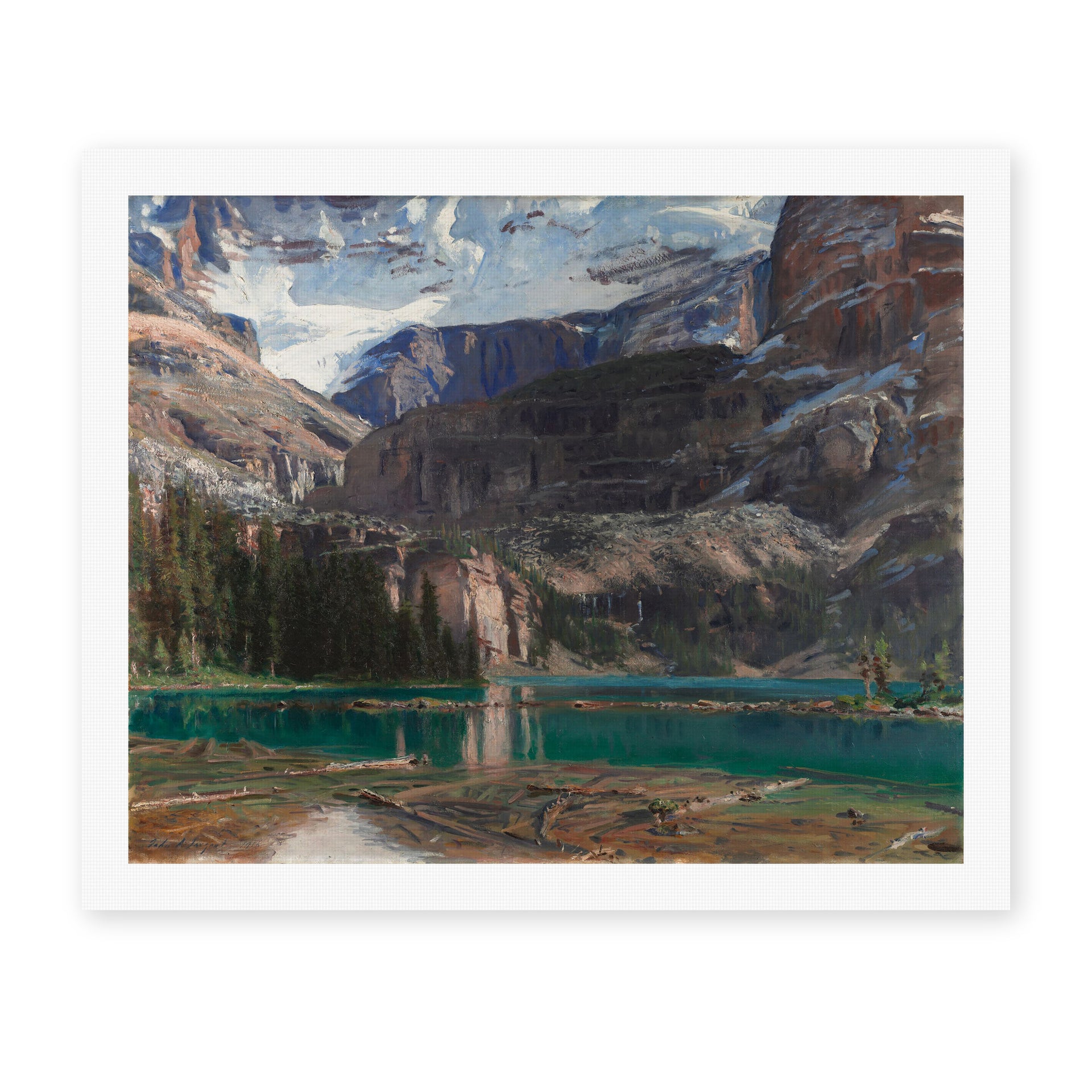 John Singer Sargent's 'Lake O'Hara' painting reproduced as a rolled canvas print