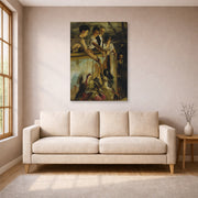 Gallery-wrapped canvas print of John Singer Sargent's Marionettes displayed on a wall in a living room