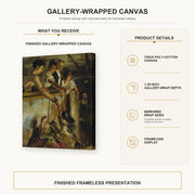 John Singer Sargent - Marionettes gallery wrap canvas construction and hanging details infographic