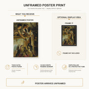 John Singer Sargent - Marionettes poster print size comparison and framing display infographic