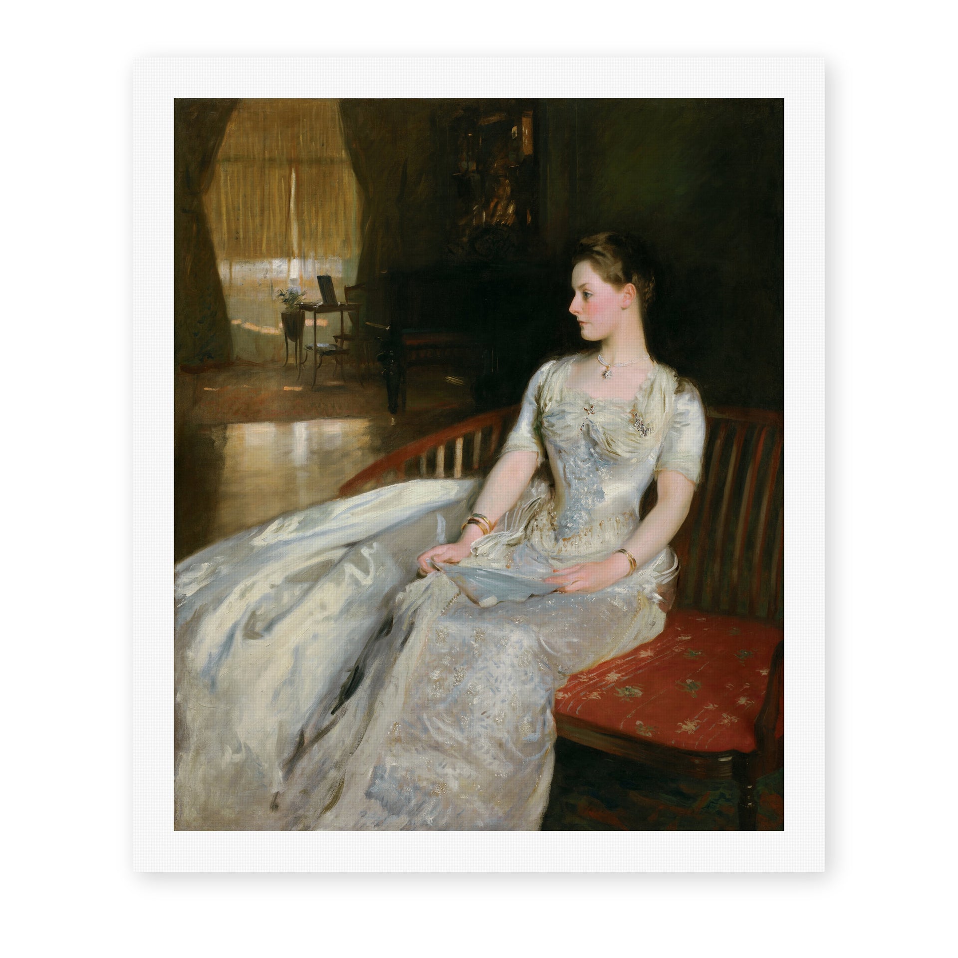 John Singer Sargent's 'Mrs Cecil Wade' painting reproduced as a rolled canvas print