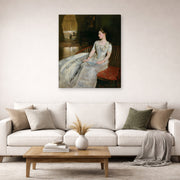 Gallery-wrapped canvas print of John Singer Sargent's Mrs Cecil Wade displayed on a wall in a living room