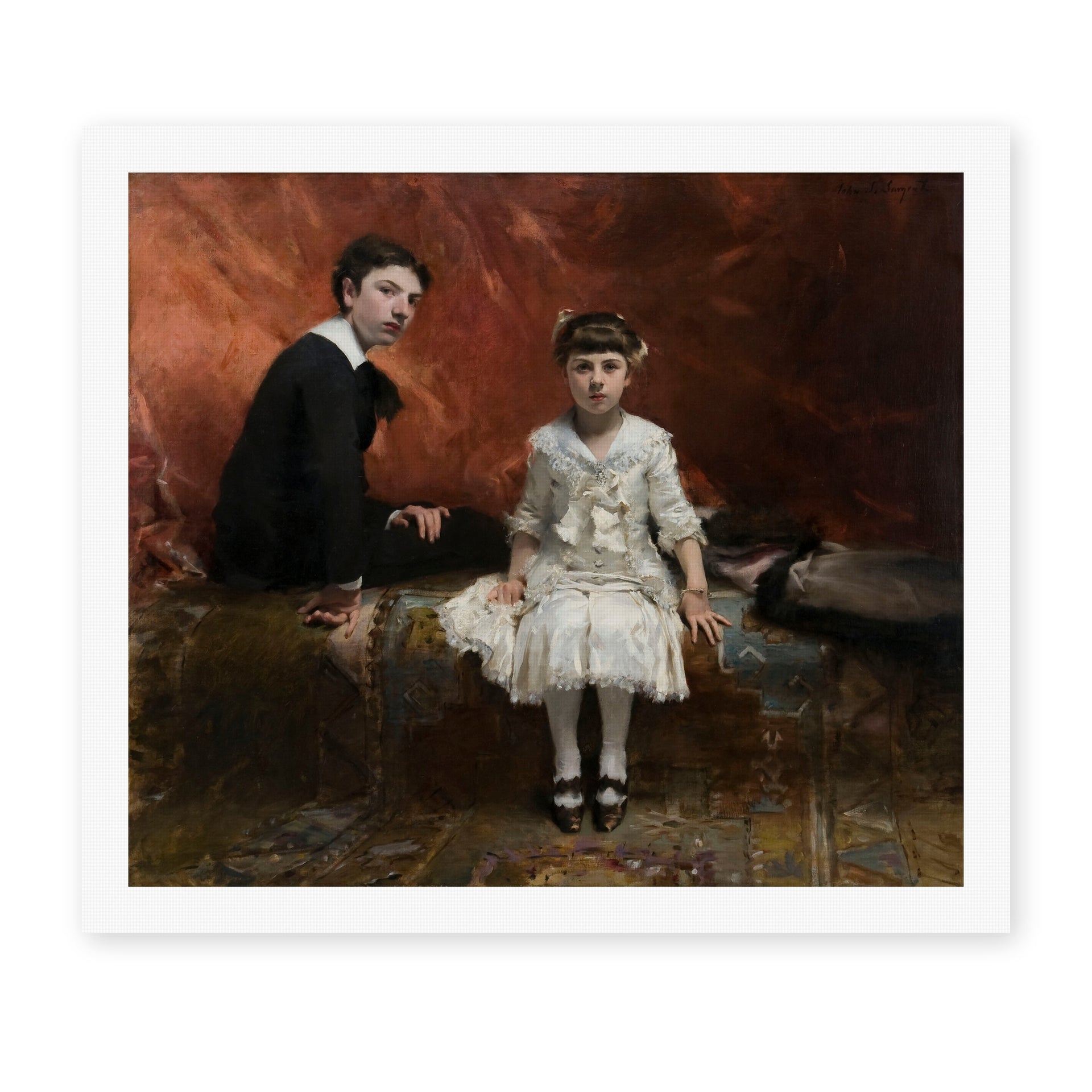 John Singer Sargent's 'Pailleron Children' painting reproduced as a rolled canvas print