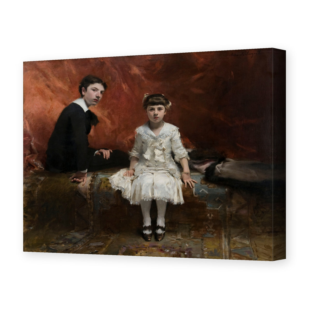 John Singer Sargent's 'Pailleron Children' painting reproduced as a gallery-wrapped canvas print