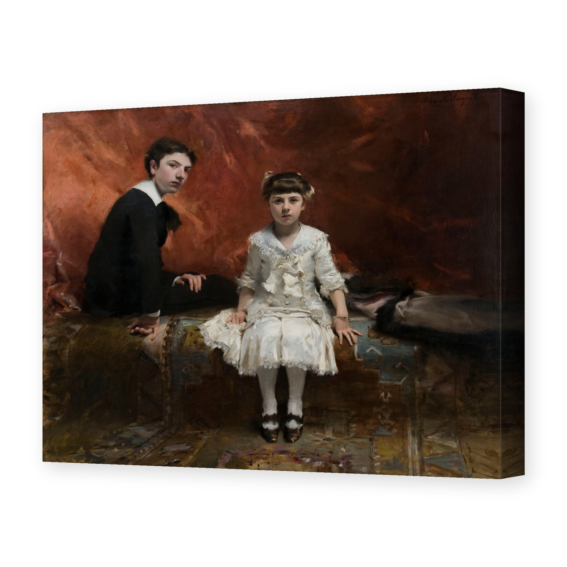 John Singer Sargent's 'Pailleron Children' painting reproduced as a gallery-wrapped canvas print