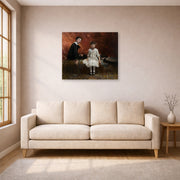 Gallery-wrapped canvas print of John Singer Sargent's Pailleron Children displayed on a wall in a living room