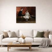 Gallery-wrapped canvas print of John Singer Sargent's Pailleron Children displayed on a wall in a living room