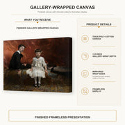 John Singer Sargent - Pailleron Children gallery wrap canvas construction and hanging details infographic