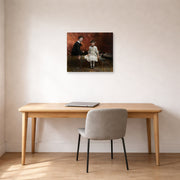Unframed poster print of John Singer Sargent's Pailleron Children displayed on a wall in an office