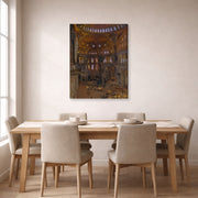 Gallery-wrapped canvas print of John Singer Sargent's Santa Sofia displayed on a wall in a dining room