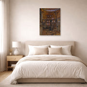 Unframed poster print of John Singer Sargent's Santa Sofia displayed on a wall in a bedroom
