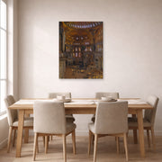 Unframed poster print of John Singer Sargent's Santa Sofia displayed on a wall in a dining room