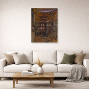 Unframed poster print of John Singer Sargent's Santa Sofia displayed on a wall in a living room