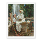 John Singer Sargent's 'The Fountain' painting reproduced as a rolled canvas print