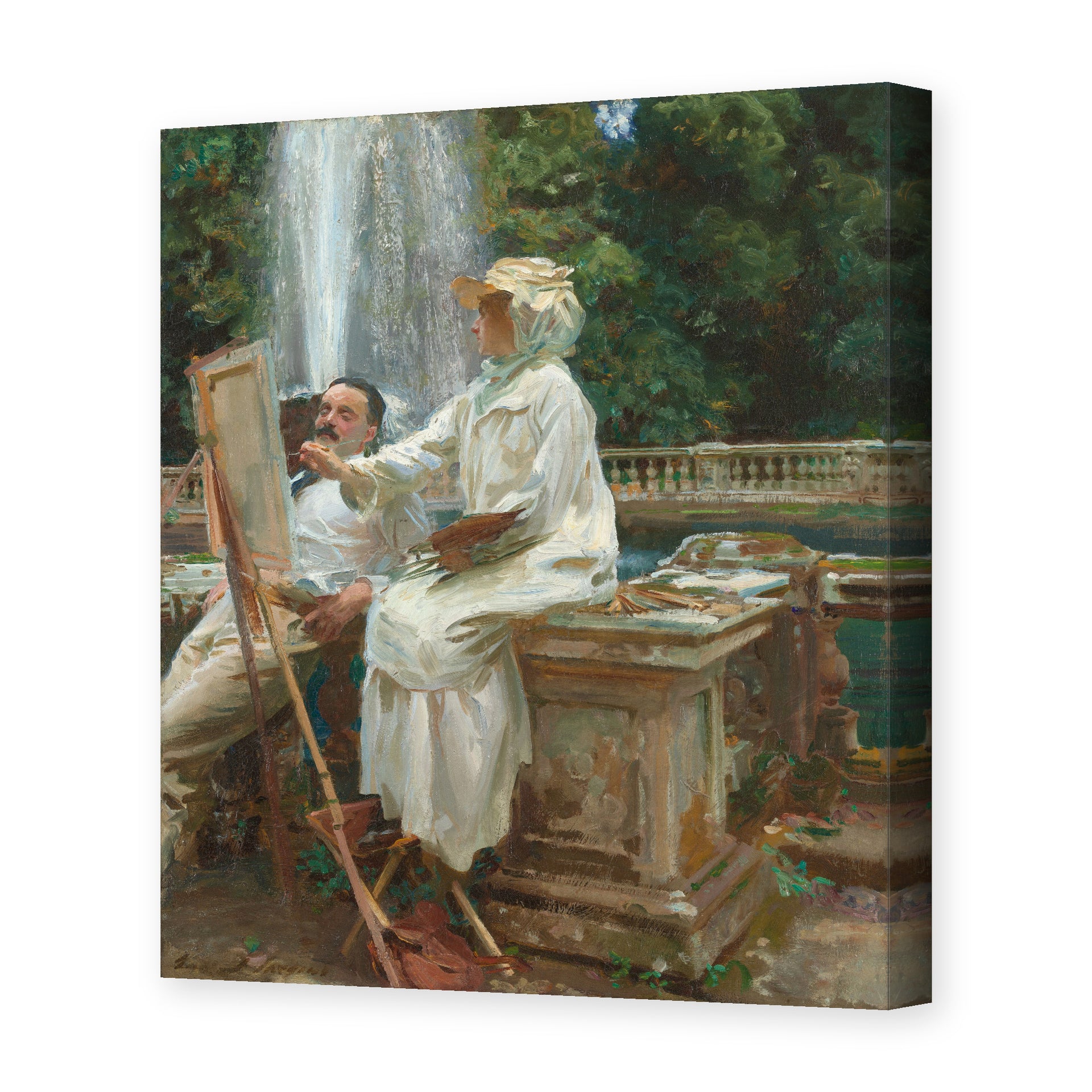 John Singer Sargent's 'The Fountain' painting reproduced as a gallery-wrapped canvas print