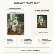 John Singer Sargent - The Fountain poster print size comparison and framing display infographic