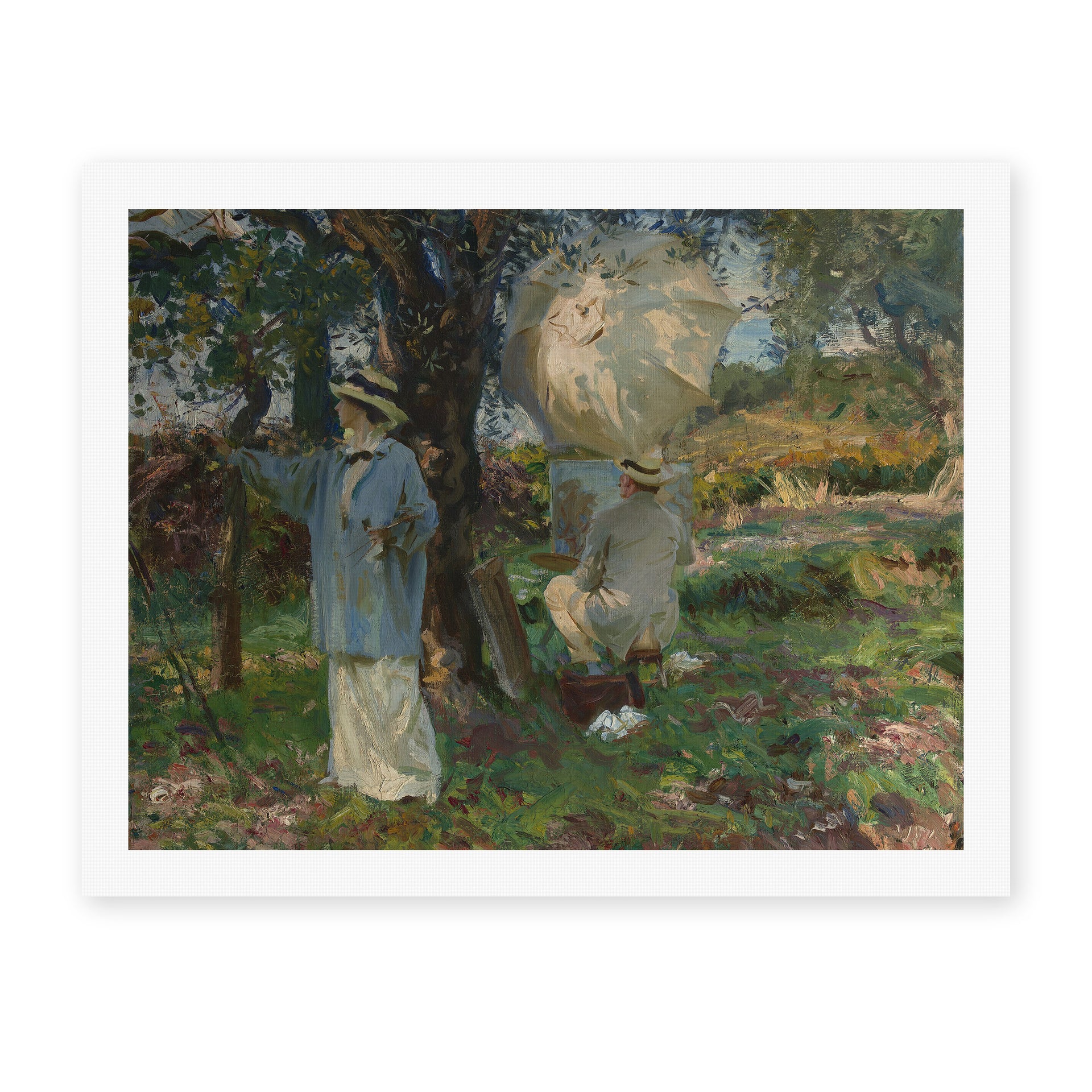 John Singer Sargent's 'The Sketchers' painting reproduced as a rolled canvas print