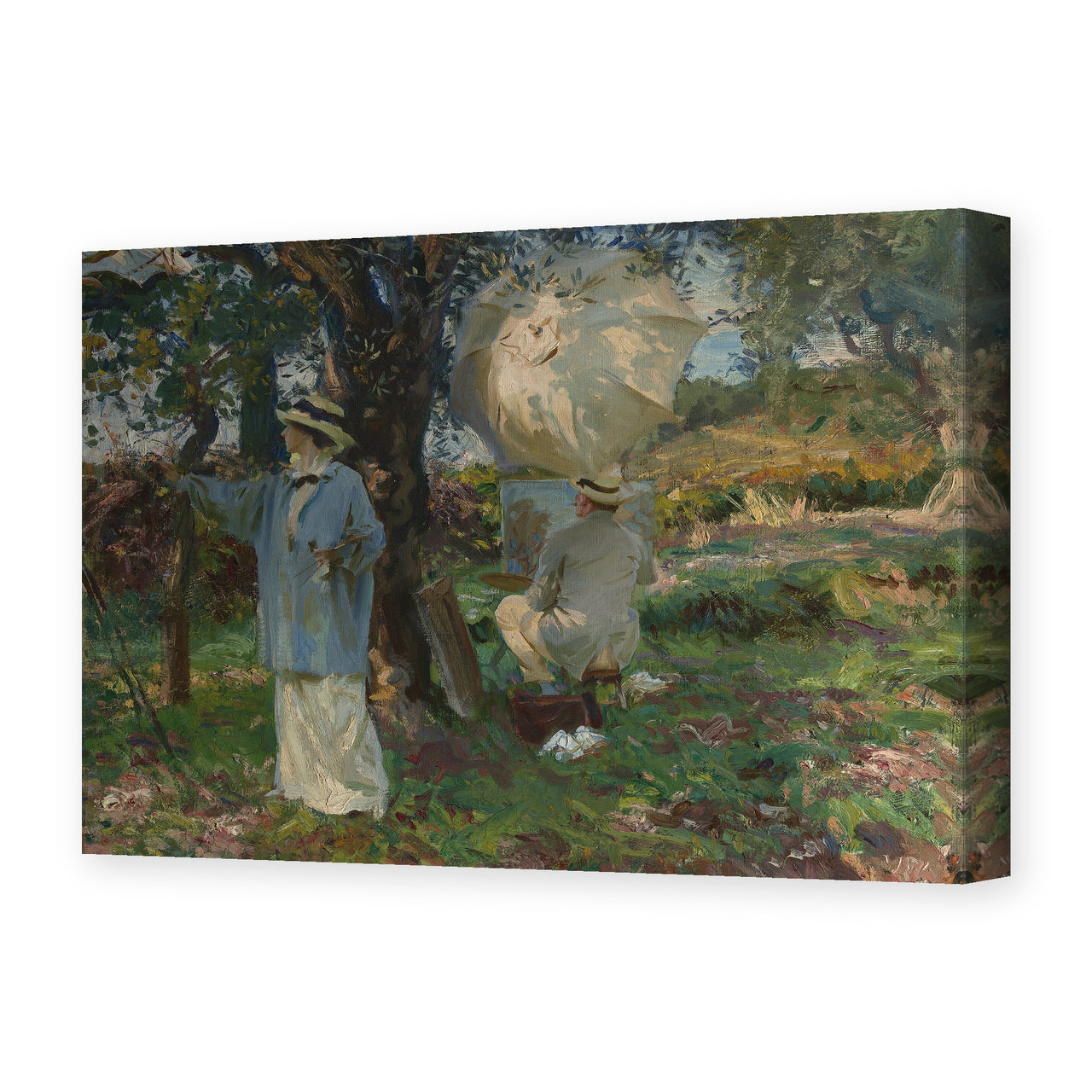John Singer Sargent's 'The Sketchers' painting reproduced as a gallery-wrapped canvas print
