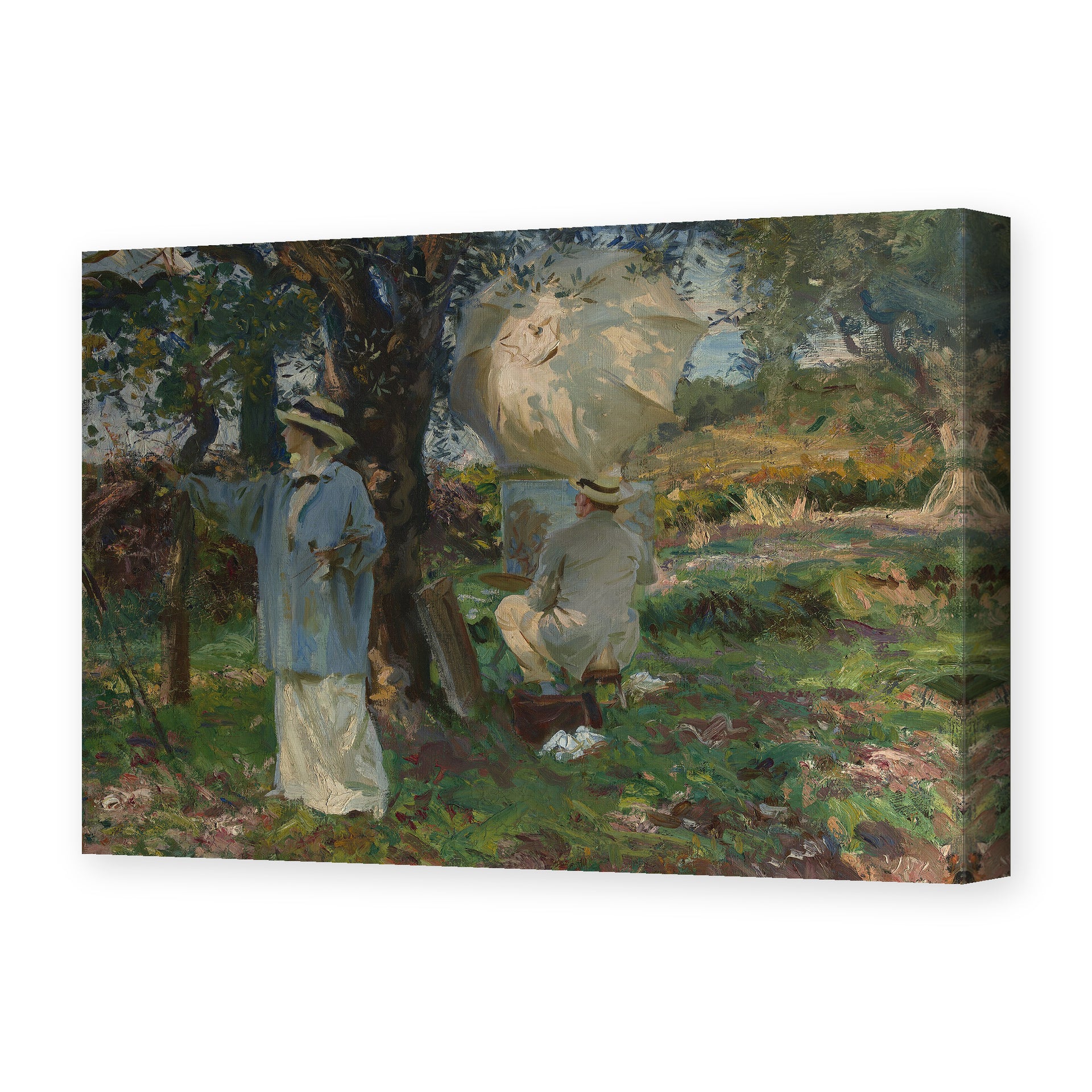 John Singer Sargent's 'The Sketchers' painting reproduced as a gallery-wrapped canvas print