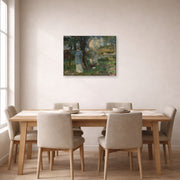 Gallery-wrapped canvas print of John Singer Sargent's The Sketchers displayed on a wall in a dining room