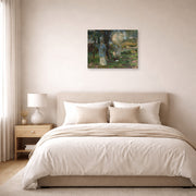 Unframed poster print of John Singer Sargent's The Sketchers displayed on a wall in a bedroom