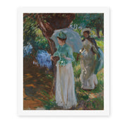 John Singer Sargent's 'Two Girls with Parasols' painting reproduced as a rolled canvas print