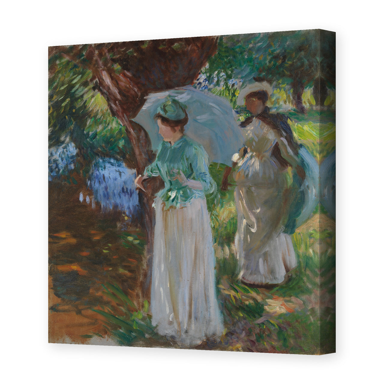 John Singer Sargent's 'Two Girls with Parasols' painting reproduced as a gallery-wrapped canvas print