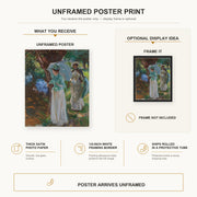 John Singer Sargent - Two Girls with Parasols poster print size comparison and framing display infographic