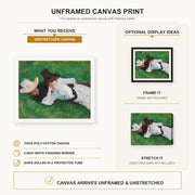 John Singer Sargent - Two Girls on a Lawn canvas print size comparison and framing display infographic