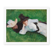 John Singer Sargent's 'Two Girls on a Lawn' painting reproduced as a rolled canvas print