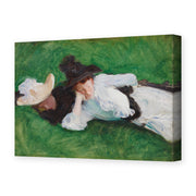 John Singer Sargent's 'Two Girls on a Lawn' painting reproduced as a gallery-wrapped canvas print