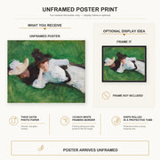 John Singer Sargent - Two Girls on a Lawn poster print size comparison and framing display infographic