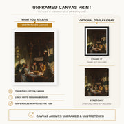John Singer Sargent - Tyrolese Interior canvas print size comparison and framing display infographic