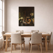 Gallery-wrapped canvas print of John Singer Sargent's Tyrolese Interior displayed on a wall in a dining room