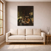 Gallery-wrapped canvas print of John Singer Sargent's Tyrolese Interior displayed on a wall in a living room