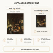 John Singer Sargent - Tyrolese Interior poster print size comparison and framing display infographic