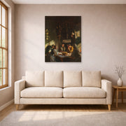 Unframed poster print of John Singer Sargent's Tyrolese Interior displayed on a wall in a living room