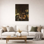 Unframed poster print of John Singer Sargent's Tyrolese Interior displayed on a wall in a living room