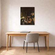 Unframed poster print of John Singer Sargent's Tyrolese Interior displayed on a wall in an office
