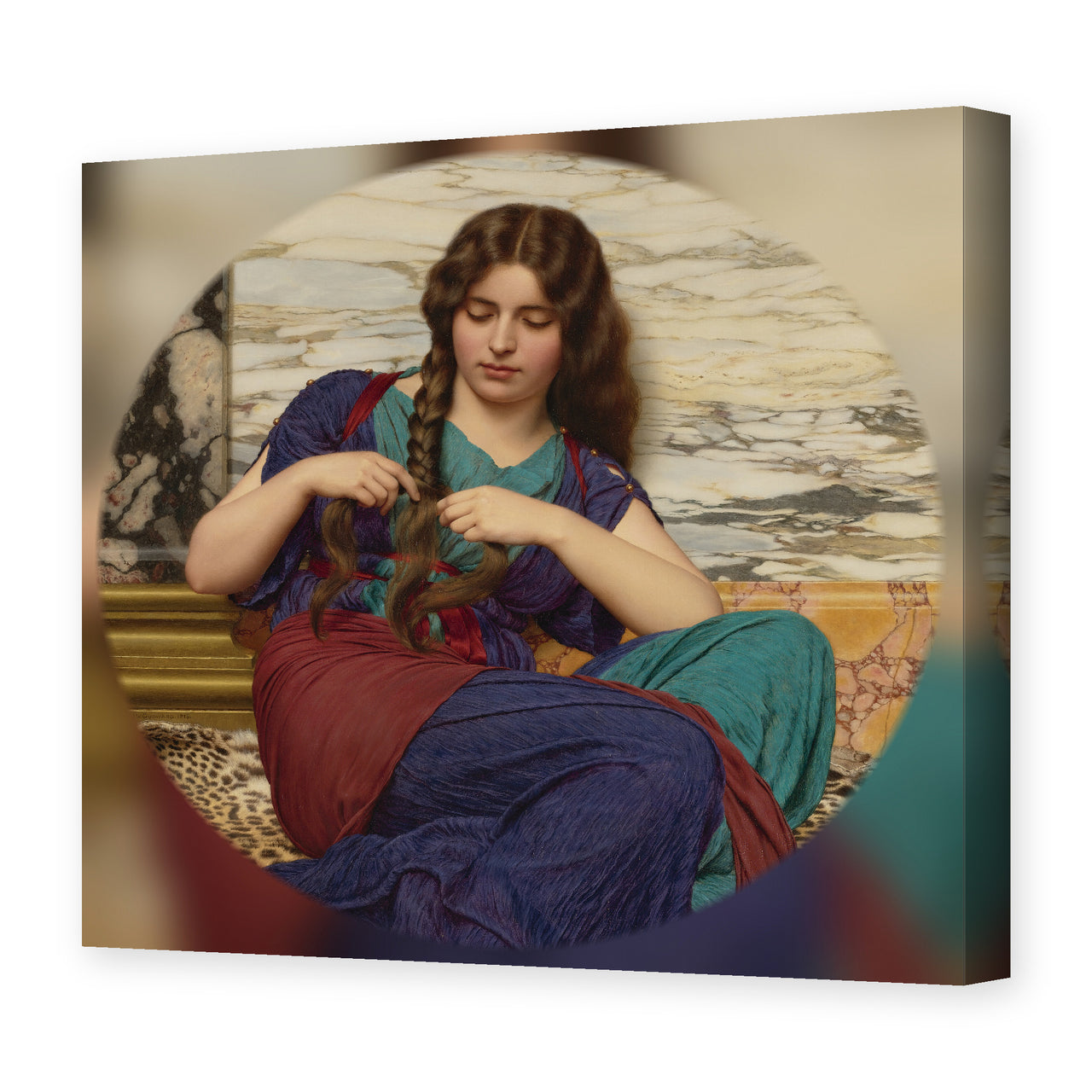 John William Godward's 'A Congenial Task' painting reproduced as a gallery-wrapped canvas print