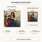 John William Godward - A Congenial Task poster print size comparison and framing display infographic