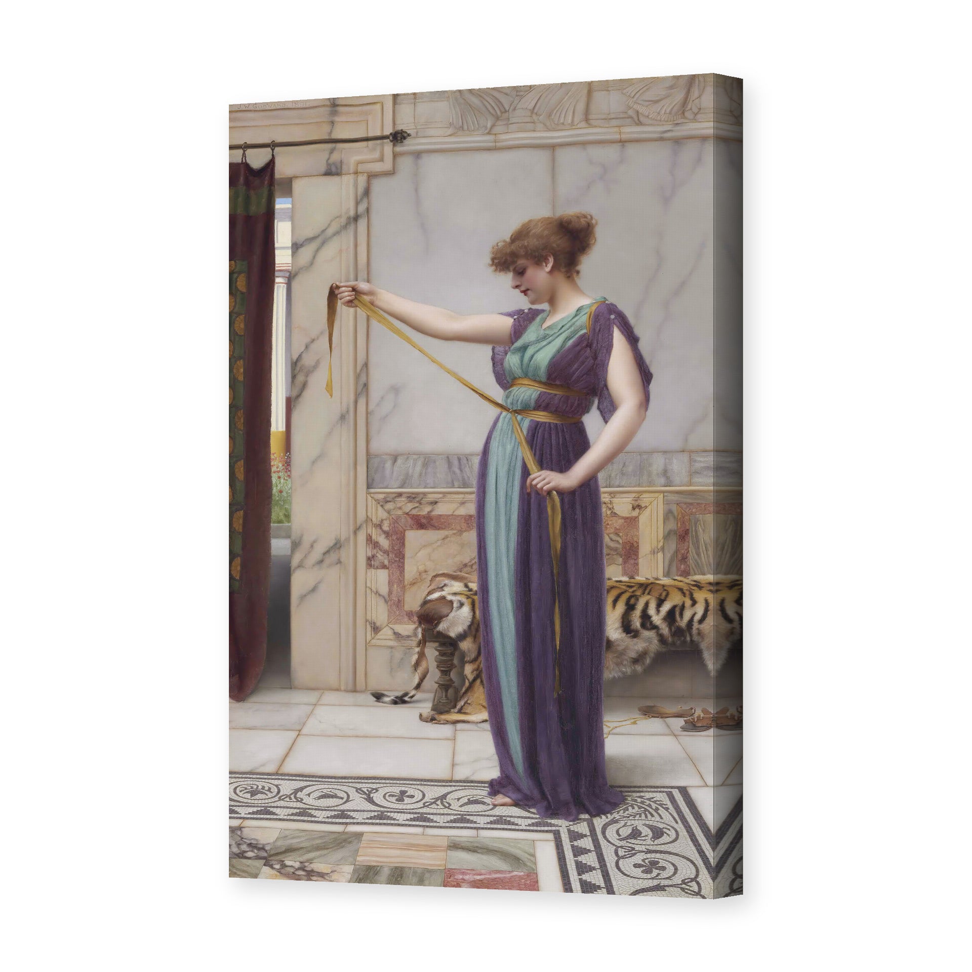 John William Godward's 'A Pompeian Lady' painting reproduced as a gallery-wrapped canvas print