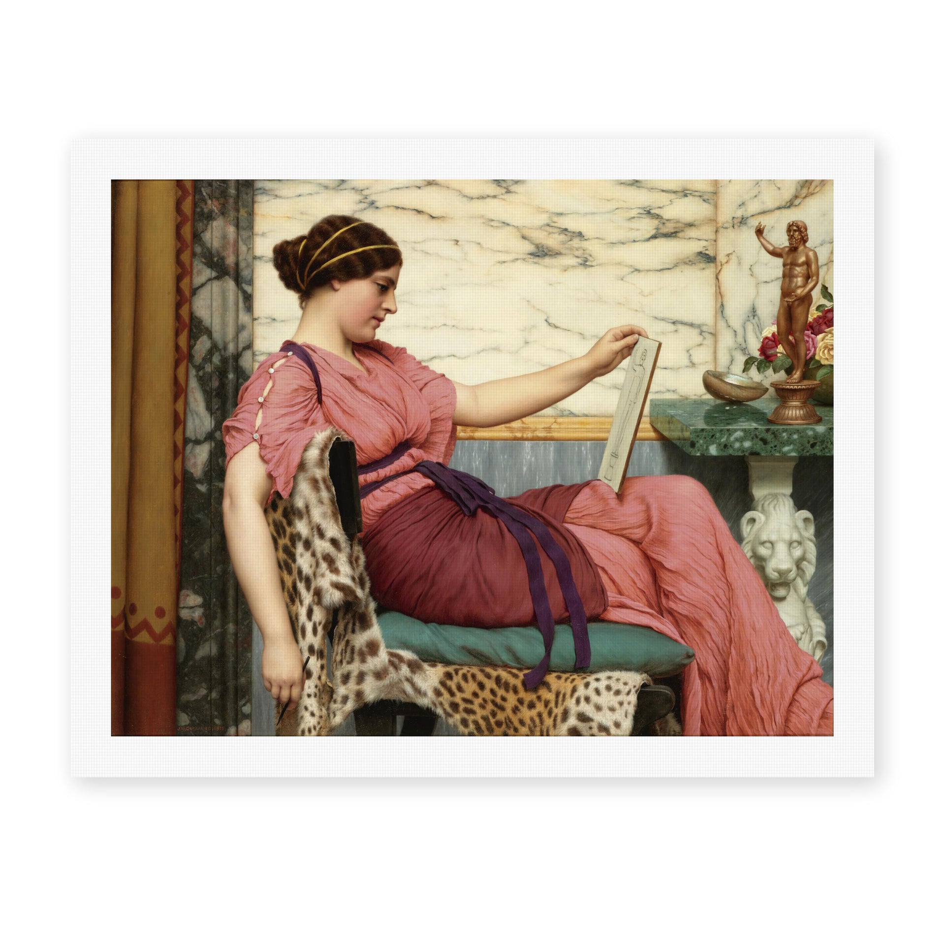 John William Godward's 'An Amateur' painting reproduced as a rolled canvas print