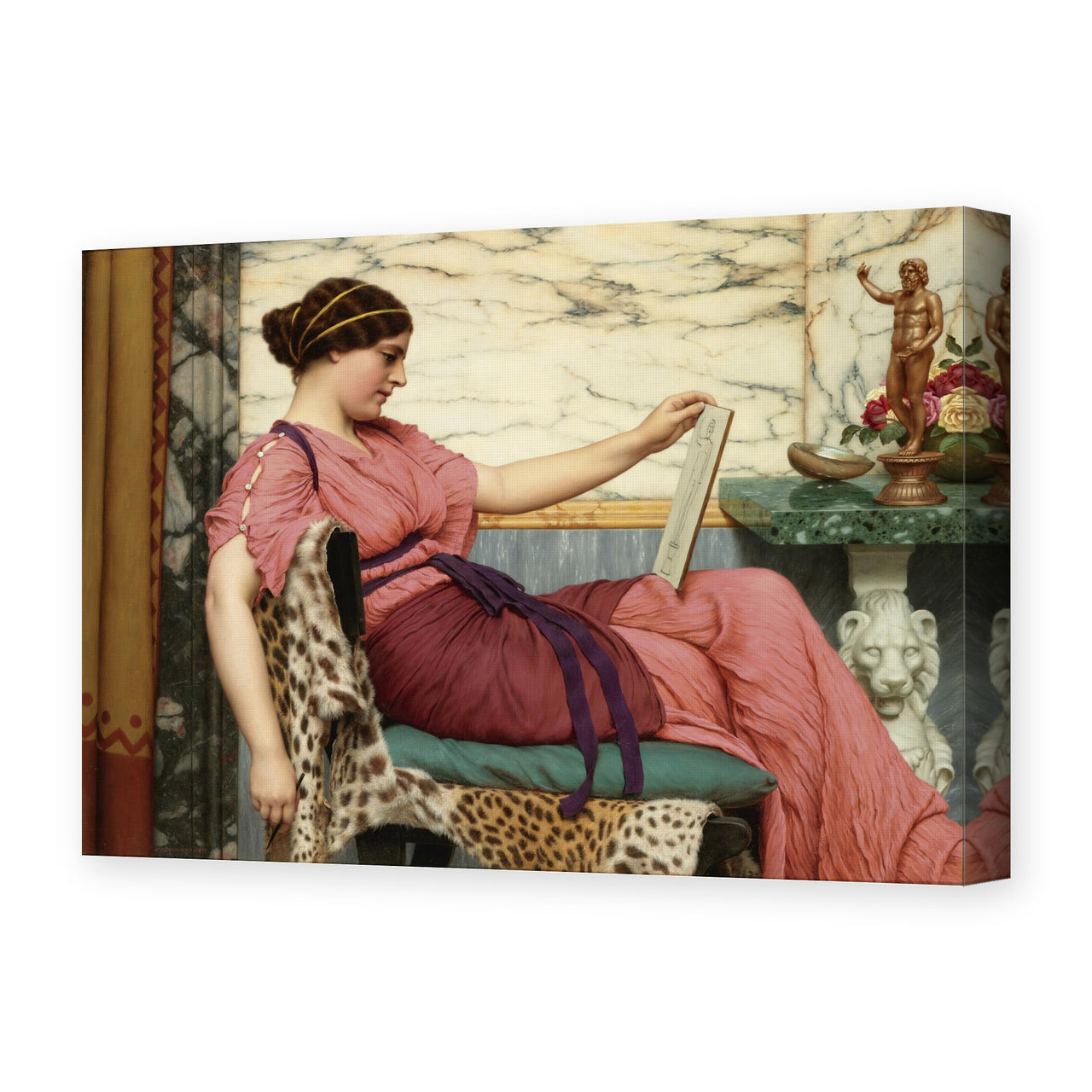 John William Godward's 'An Amateur' painting reproduced as a gallery-wrapped canvas print
