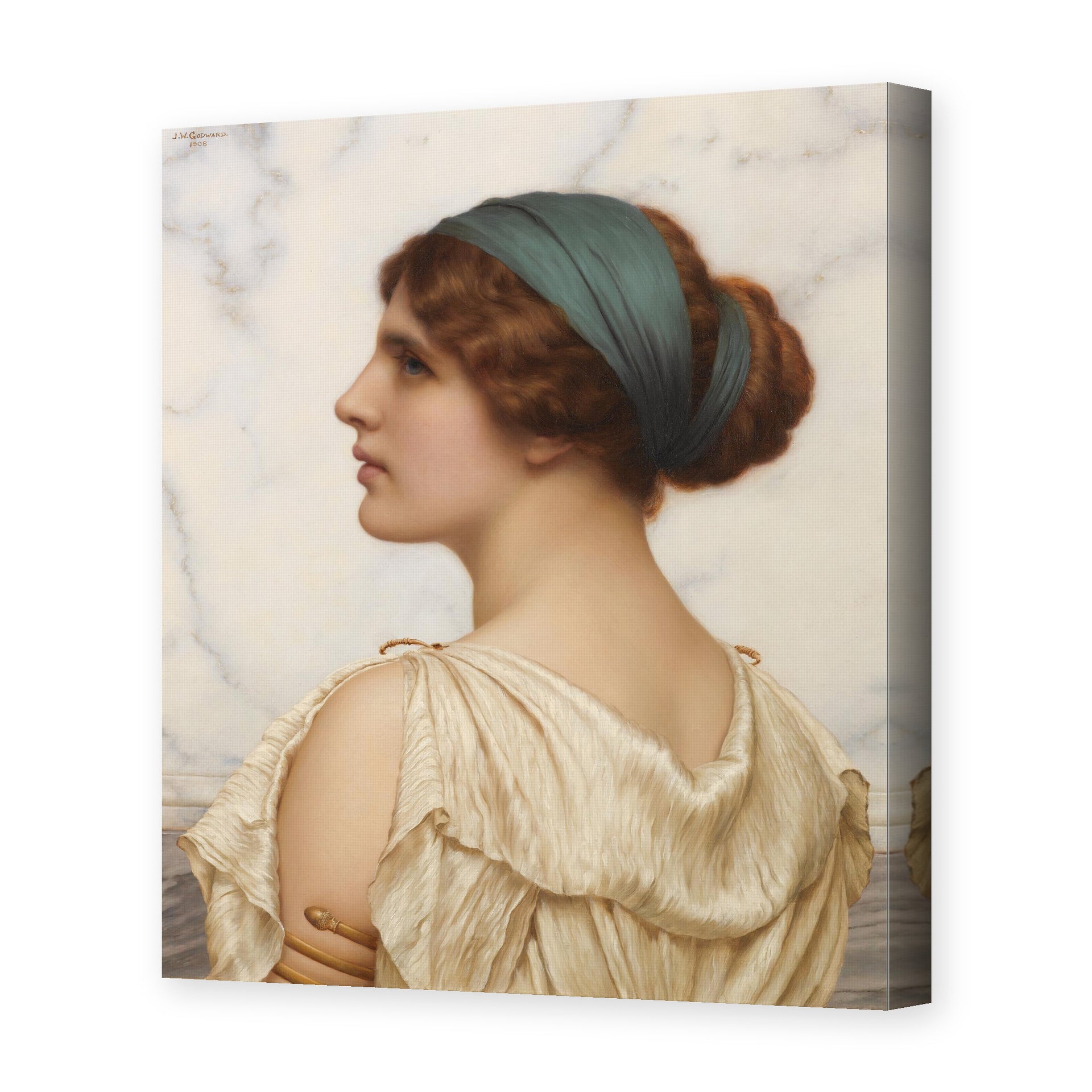 John William Godward's 'Atalanta' painting reproduced as a gallery-wrapped canvas print