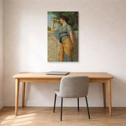 Gallery-wrapped canvas print of John William Godward's Memories displayed on a wall in an office