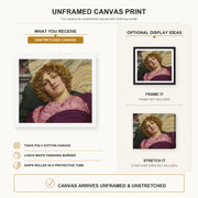 John William Godward - Myrhinna canvas print size comparison and framing display infographic